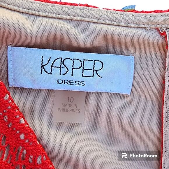 Kasper Lace Fit and Flare Dress Womens SZ 10 Soft Dainty Feminie Spring Romantic - Picture 4 of 5